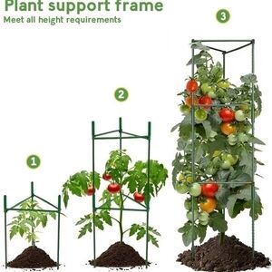 3-Pack Adjustable Tomato Cages NEW Plant Support Stakes Green Garden Climbing
